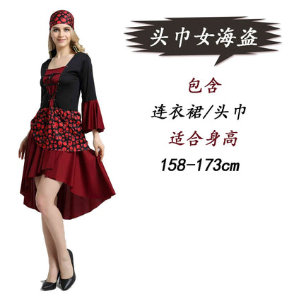 Pirate Halloween Costume with Dress and Headscarf