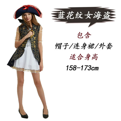 Pirate Costume with Hat and Dress for Halloween