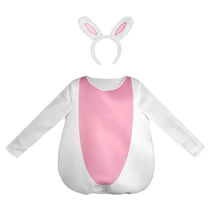 HOMELEX Rabbit Costume Unisex Adult Woman Halloween Animals Jumpsuit One-Piece with Rabbit Ears