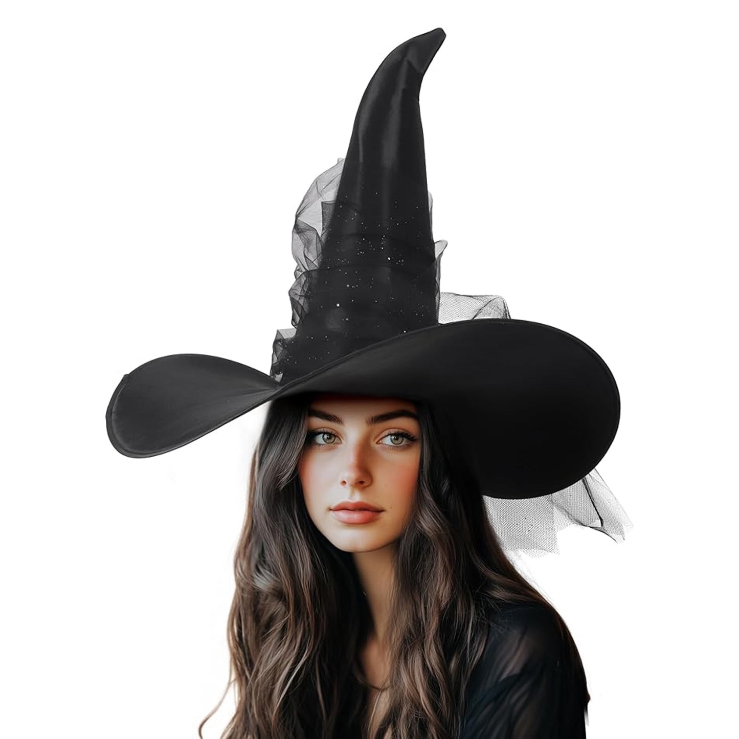 HOMELEX Halloween Women Witch Hat for Large Head Adult Costume Accessory Wicked Cosplay