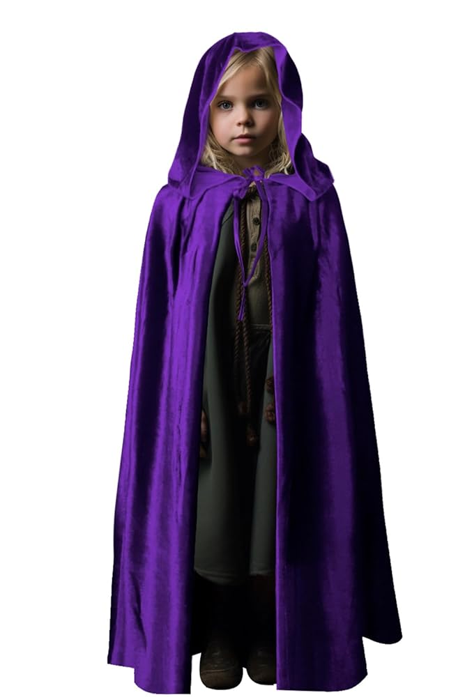 Purple Hooded Costume Cape