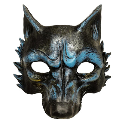 1pc Halloween Wolf Mask, Full Face Werewolf Style with Pointed Ears for Cosplay Party