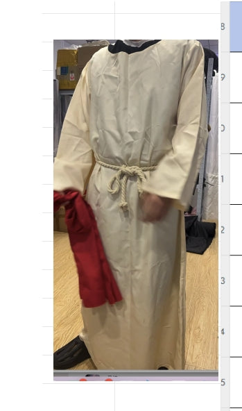 Jesus Costume with a Long Robe and Red Detail