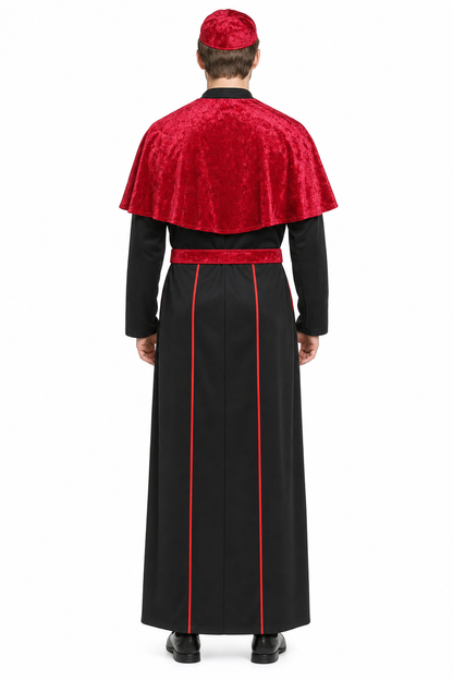Priest costume with velvet cape