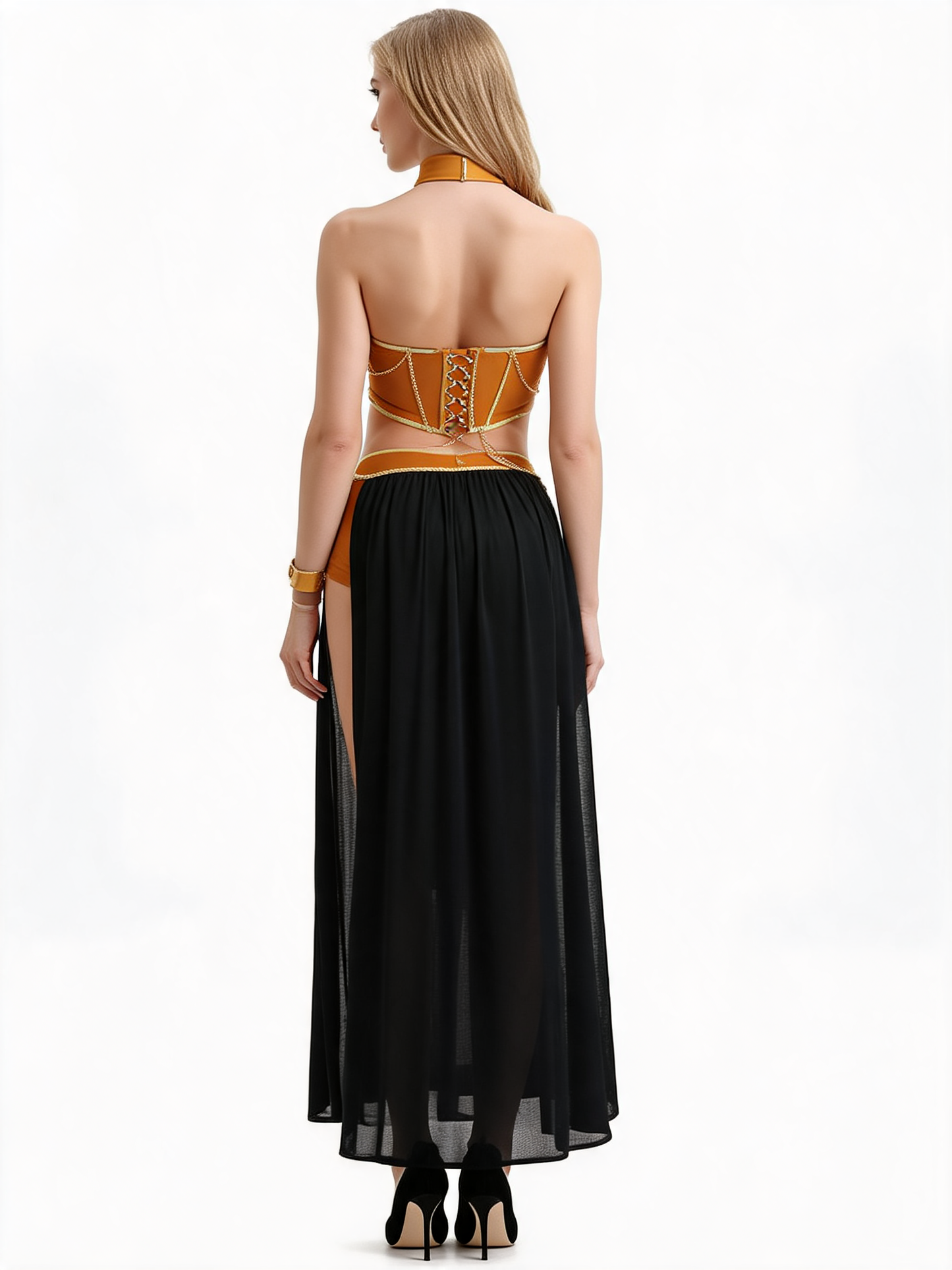Carnival costume with corset and long skirt for a party