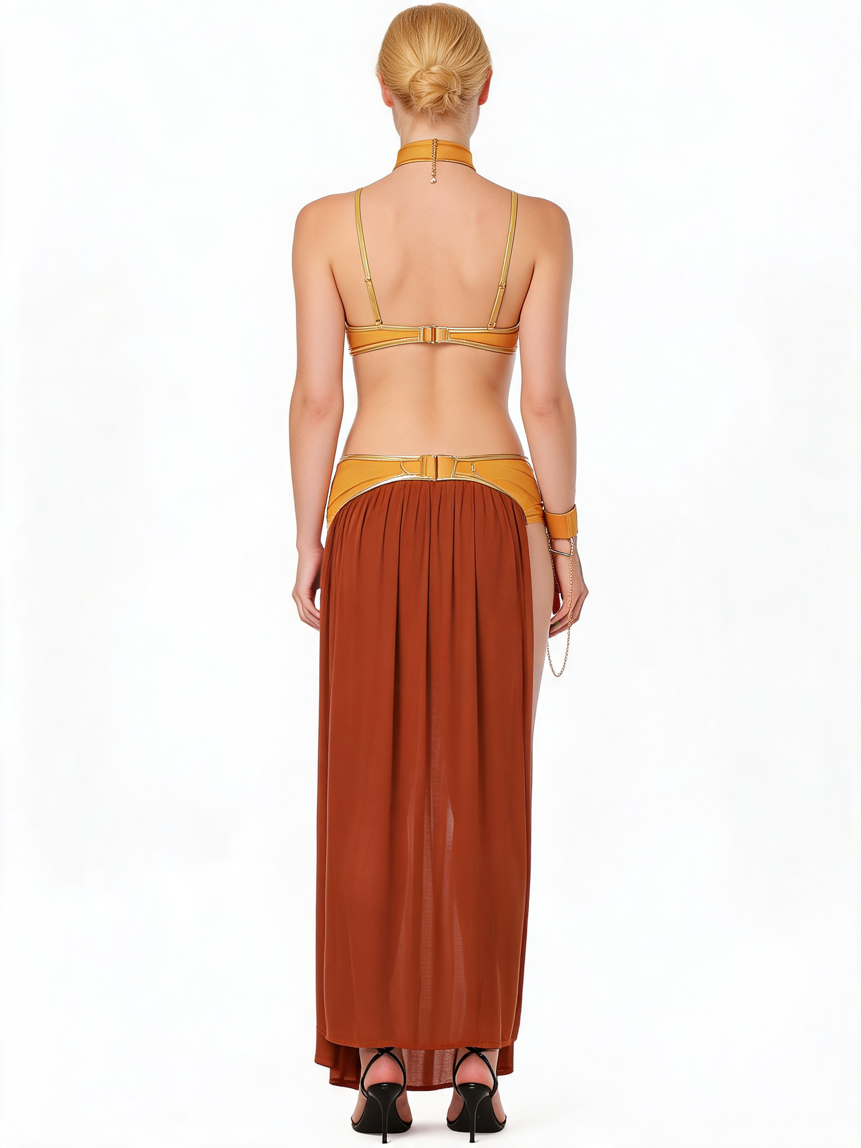 Gold Carnival Belly Dancer Costume with Accessories