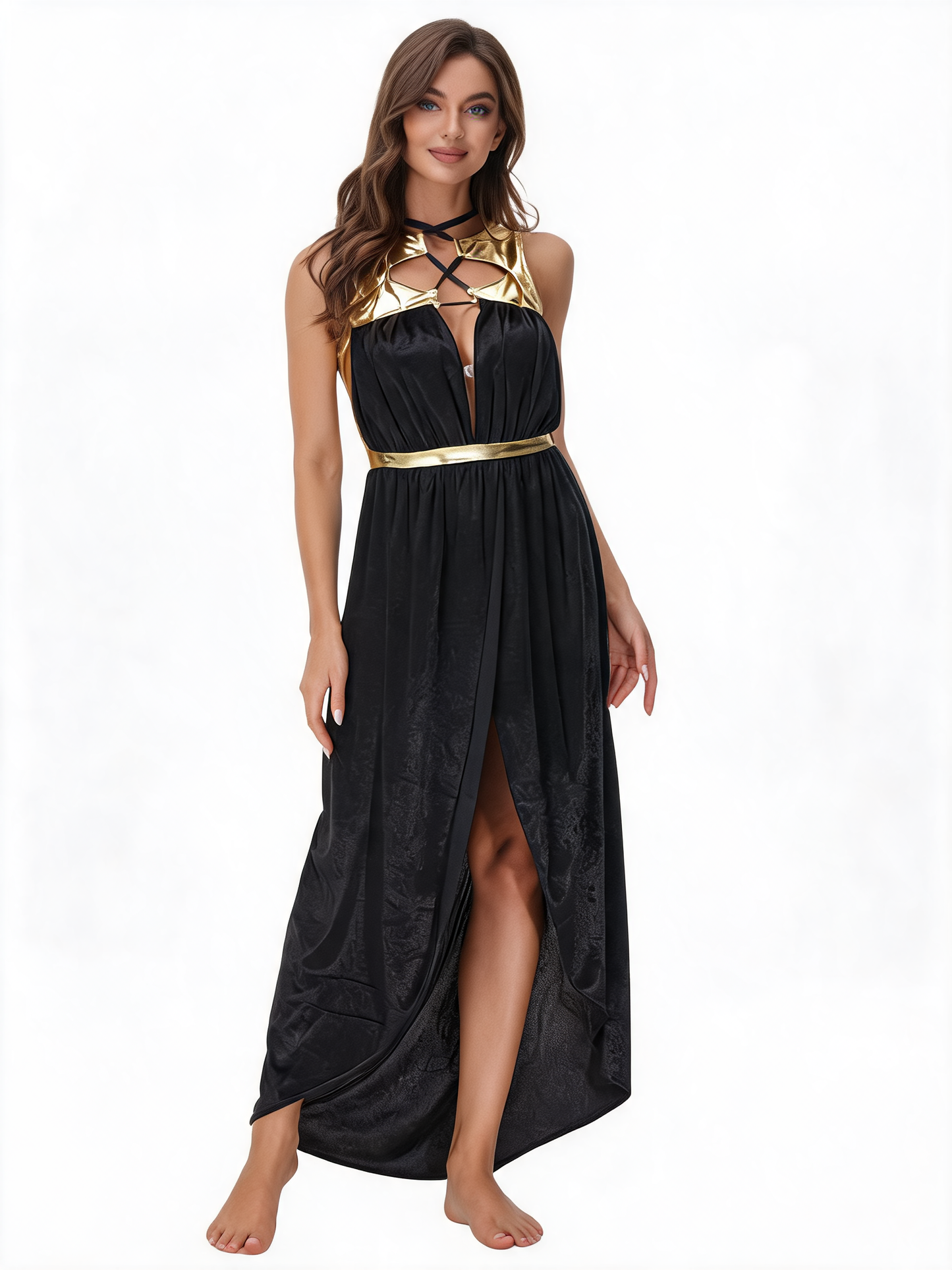 Black Greek-Style Dress for Carnival