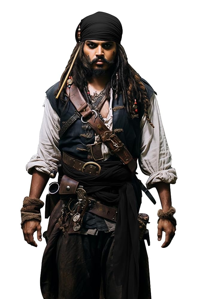 Black-Style Pirate Costume Set with Accessories