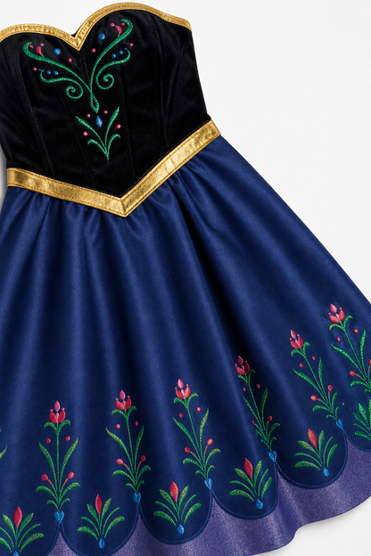 Carnival costume with cape and black corset