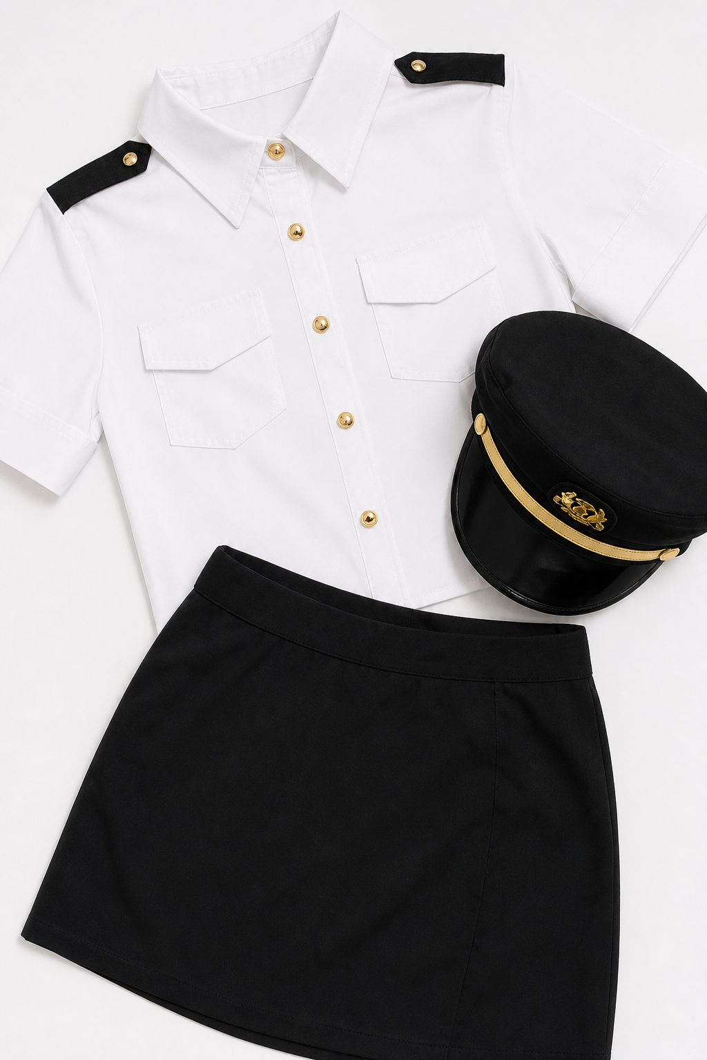 Black uniform-style costume for masquerade
