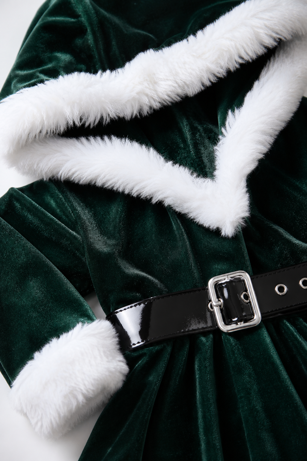 Festive Christmas Dress with Hood and Belt