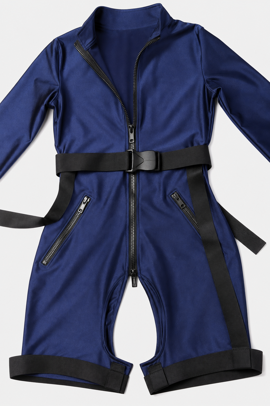 Blue zip-up costume for carnivals and parties