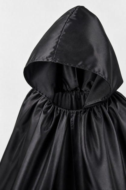 Black Hooded Halloween Costume Cloak