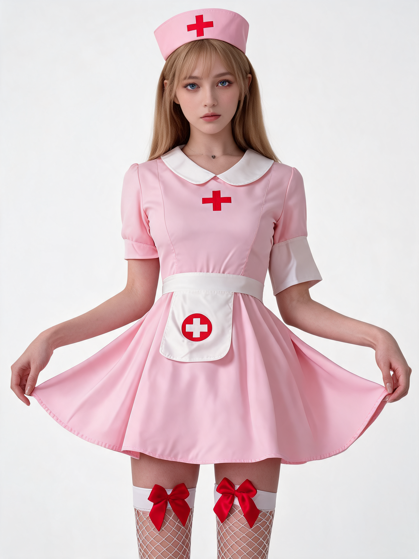 Black-and-White Nurse Costume Dress for a Masquerade