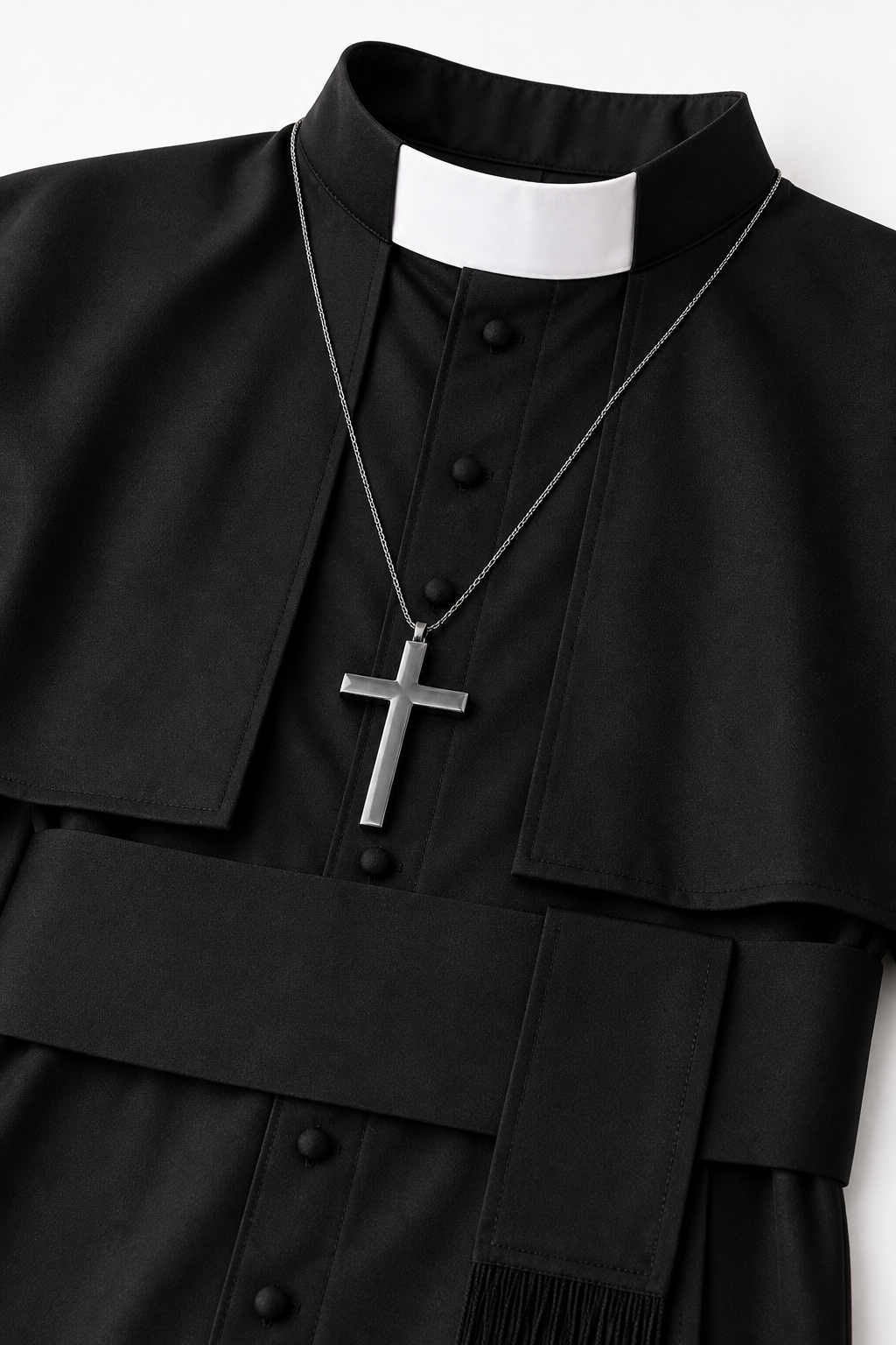 Carnival Priest Costume with Cape detail view