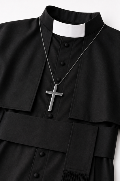 Carnival Priest Costume with Cape detail view