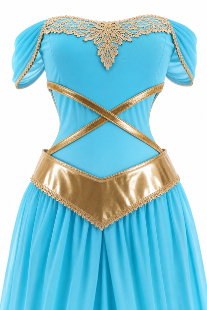 Sky Blue Princess-Style Dress for Carnival and Party
