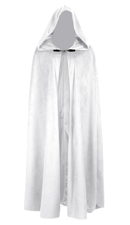 Long White Hooded Carnival Cloak