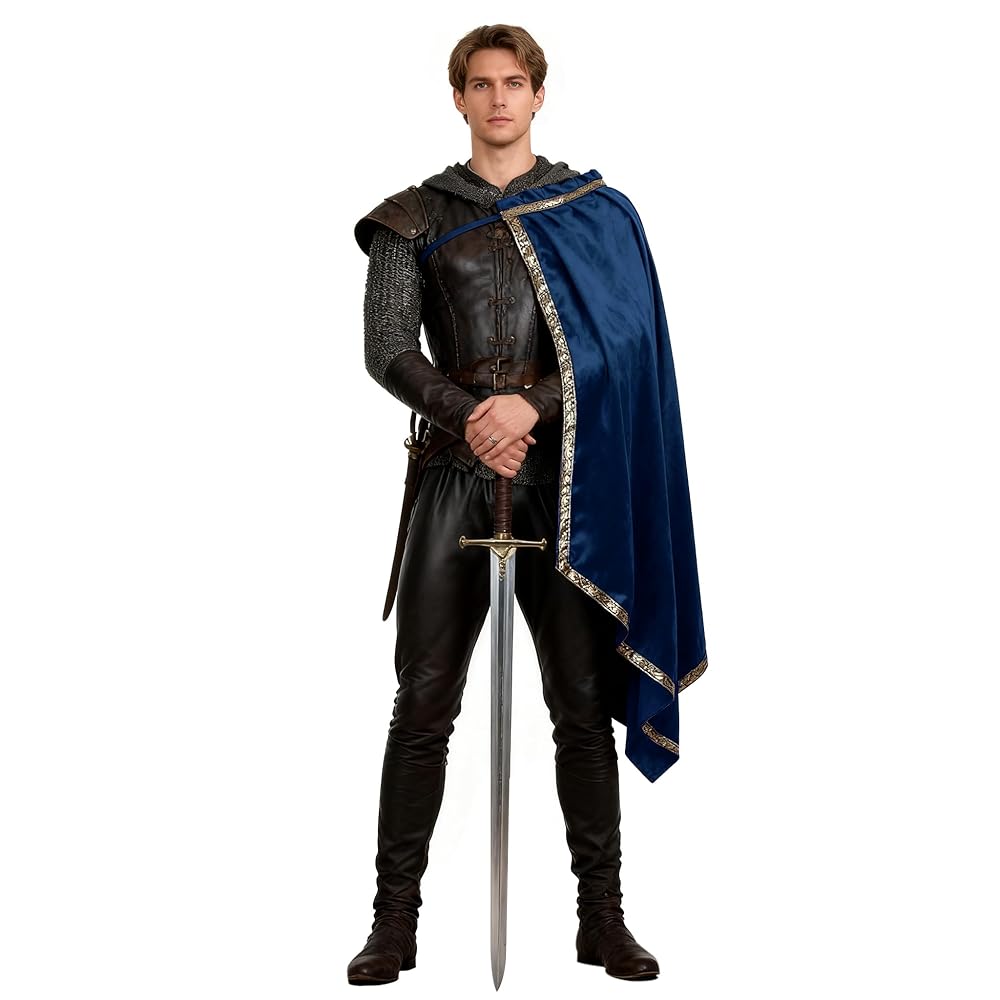 Blue Costume Cape with Gold Trim