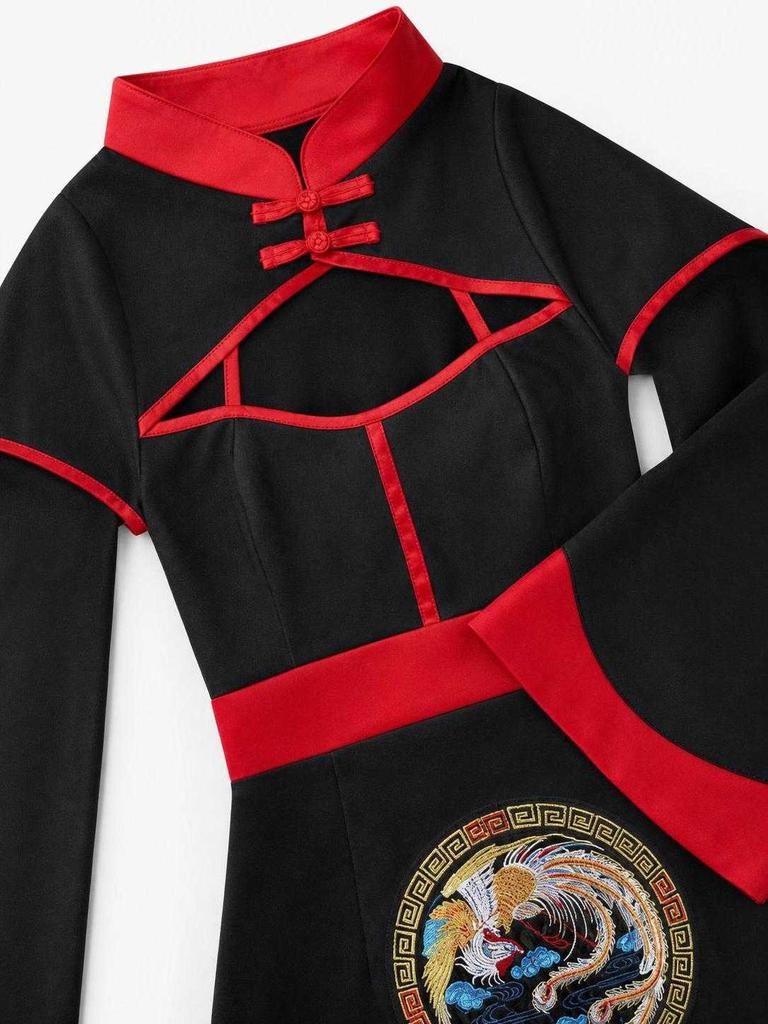 Black and Red Jiangshi Halloween Costume