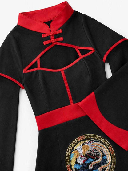 Black and Red Jiangshi Halloween Costume