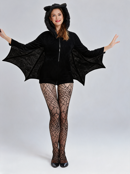Black Halloween Costume with Bat Wings