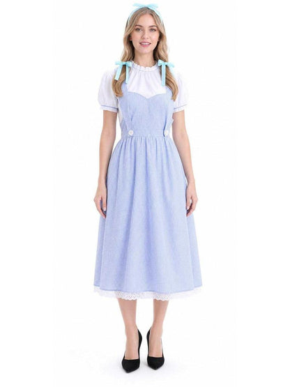 Blue Plaid Costume with Apron for Carnival