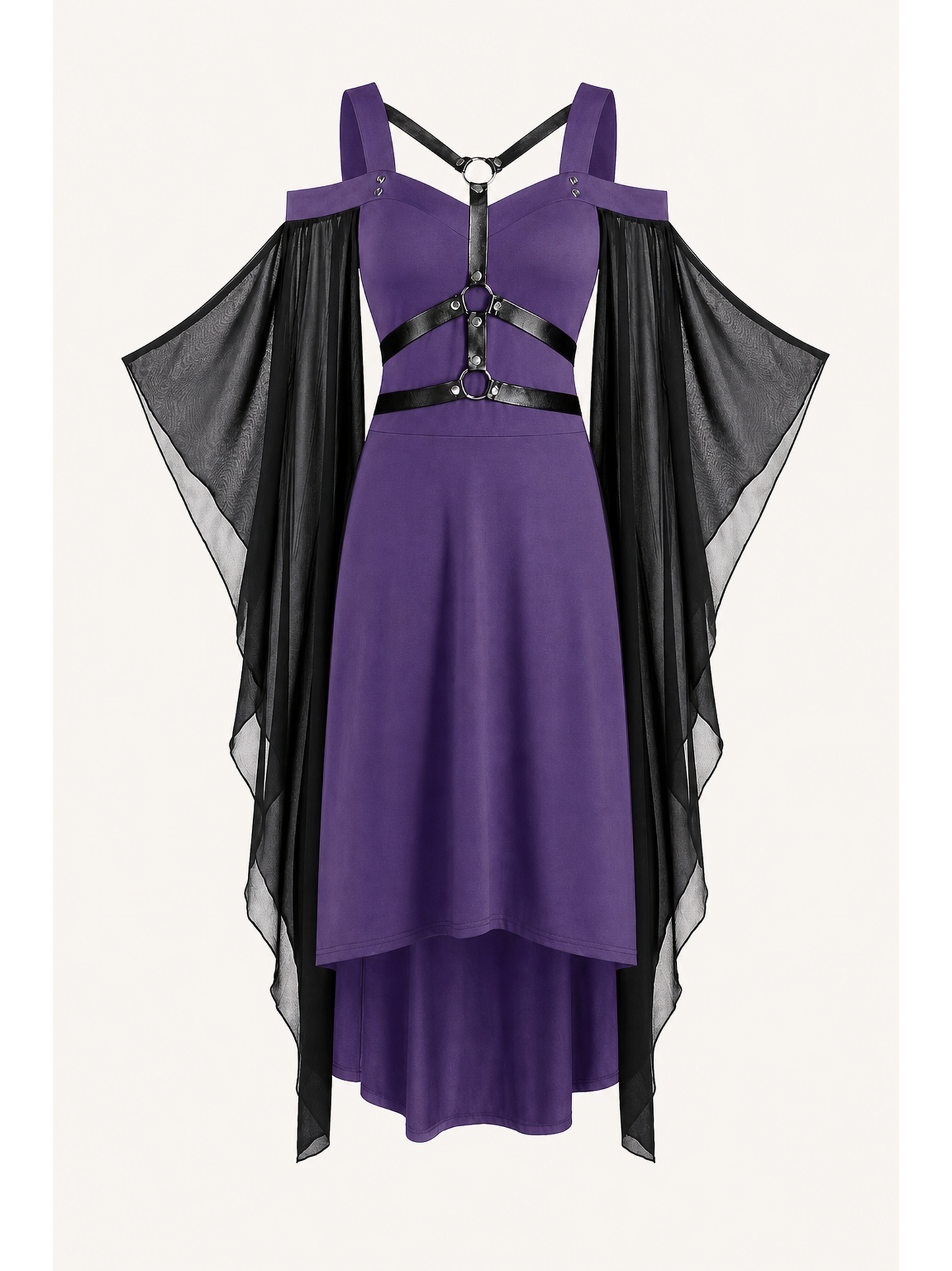 Purple Dress with Cape and Straps for Halloween