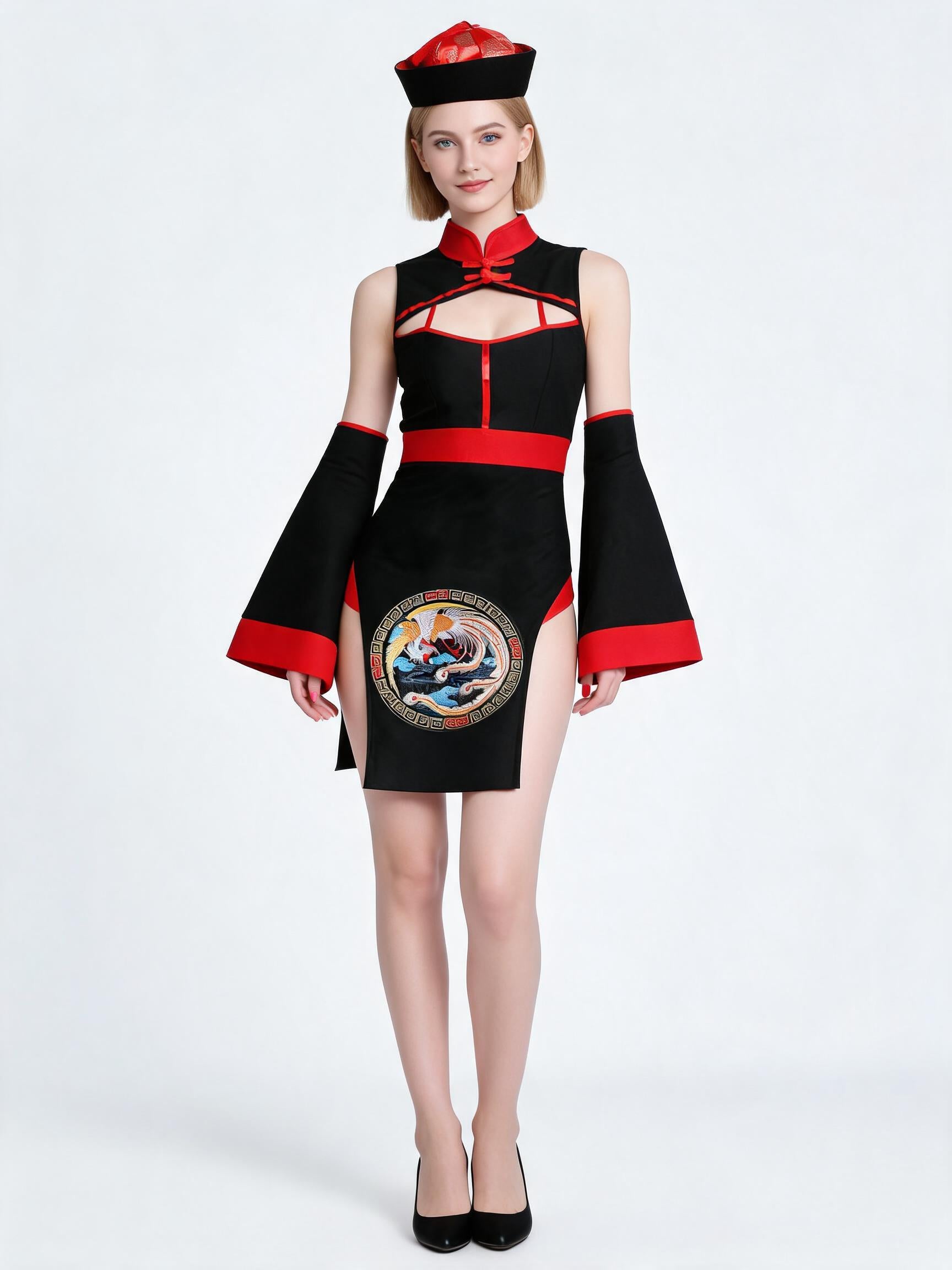 Black and Red Jiangshi Halloween Costume