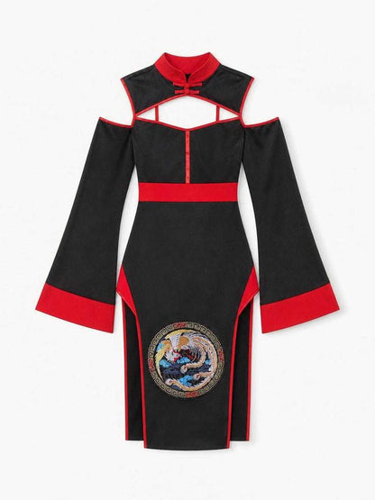 Black and Red Jiangshi Halloween Costume