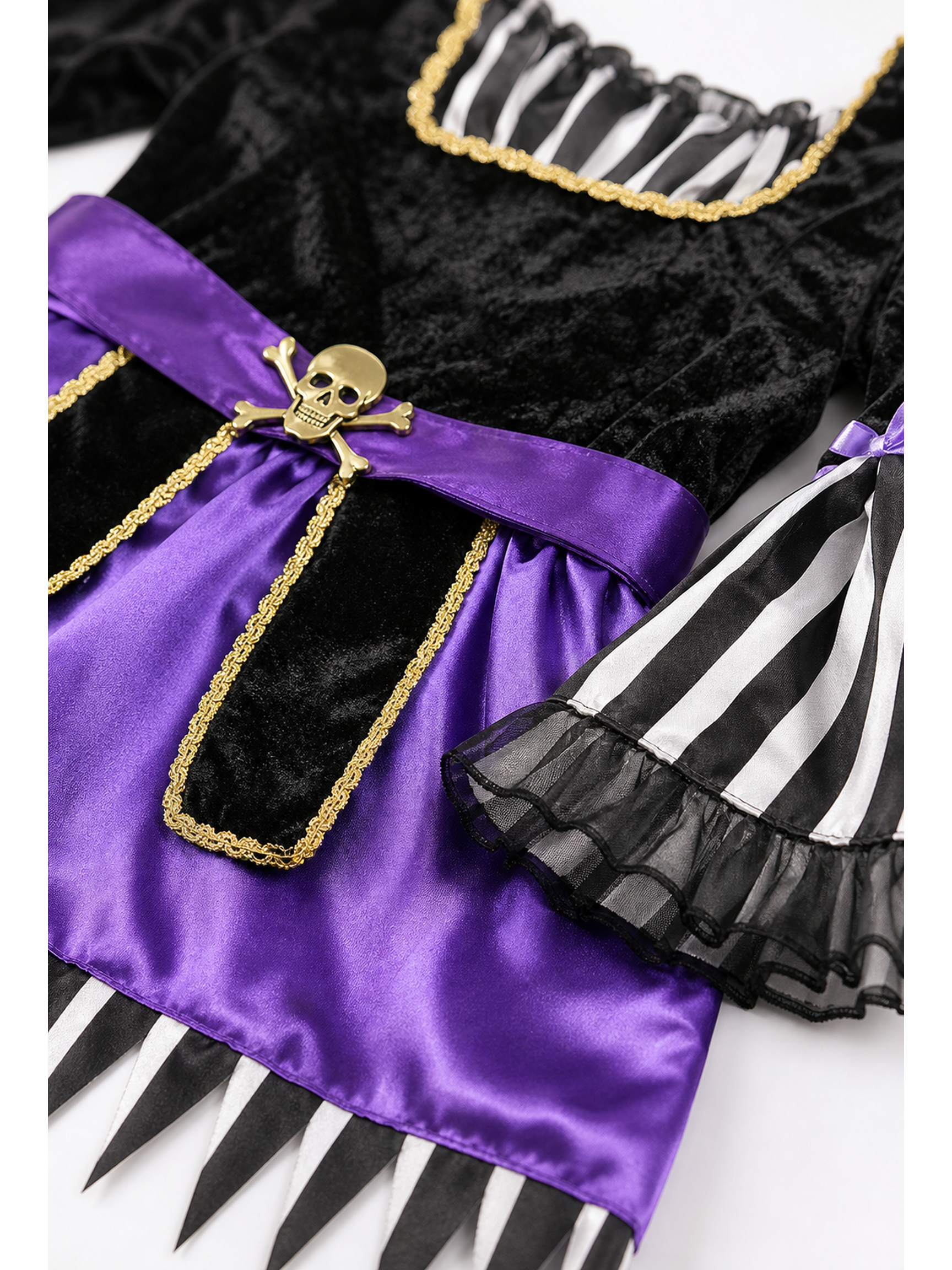 Purple Pirate Costume with Tricorn Hat for Halloween