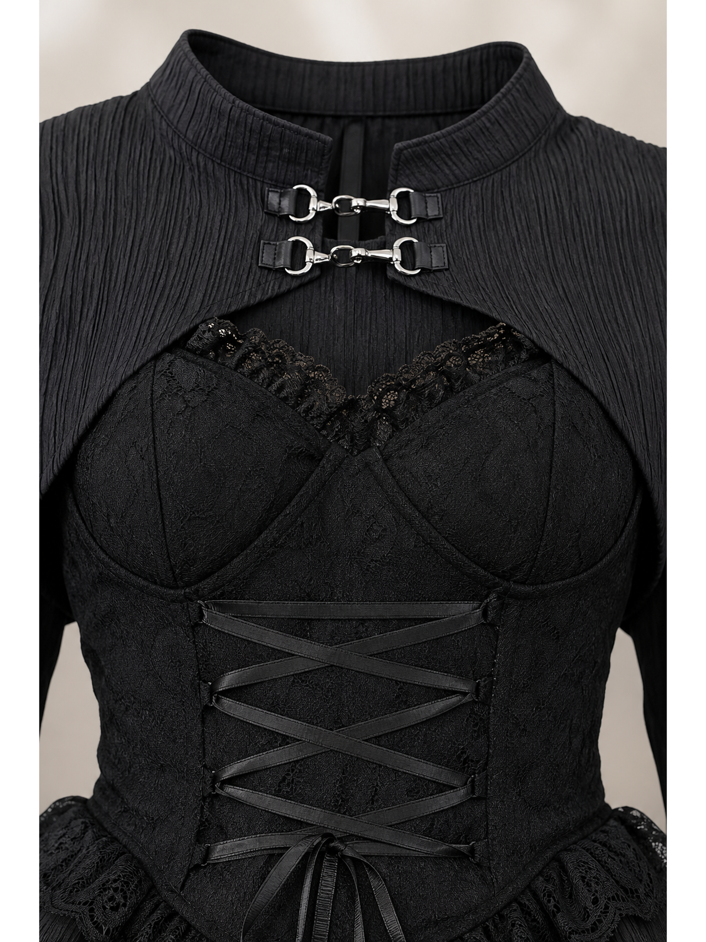 Black Gothic Corset Dress for Halloween