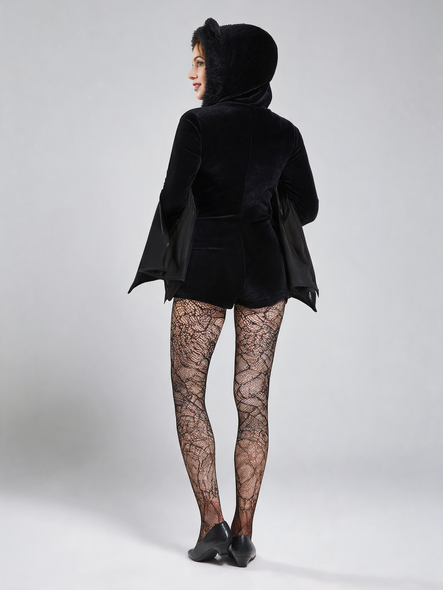 Black Halloween Costume with Bat Wings
