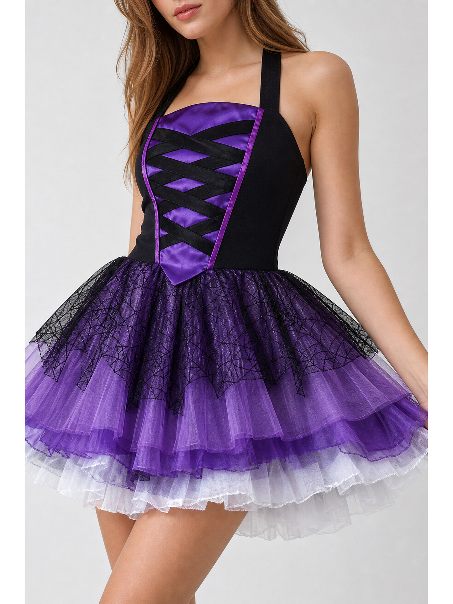 Witch Dress with a Full Skirt and Hat for Halloween
