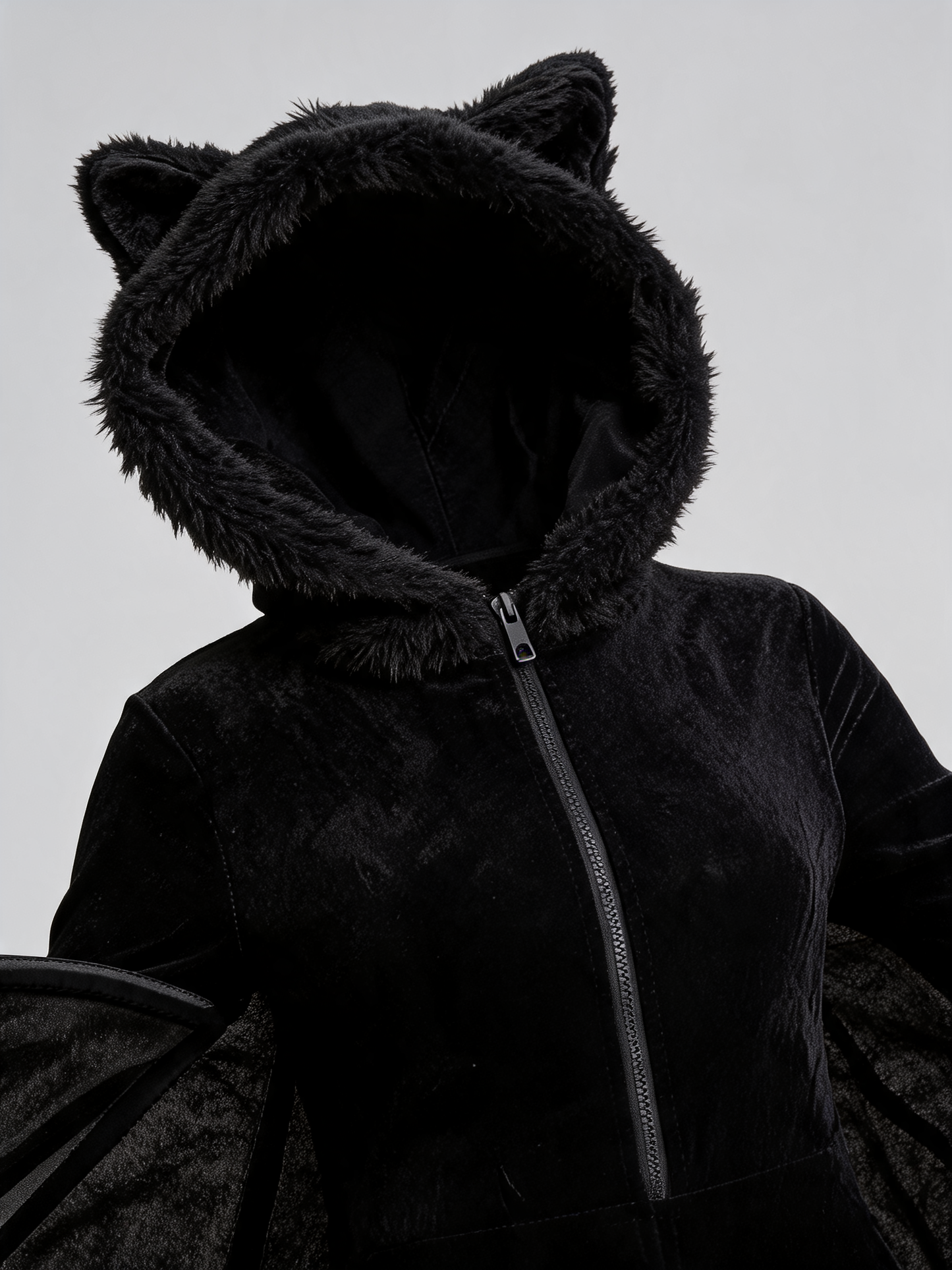 Black Halloween Costume with Bat Wings