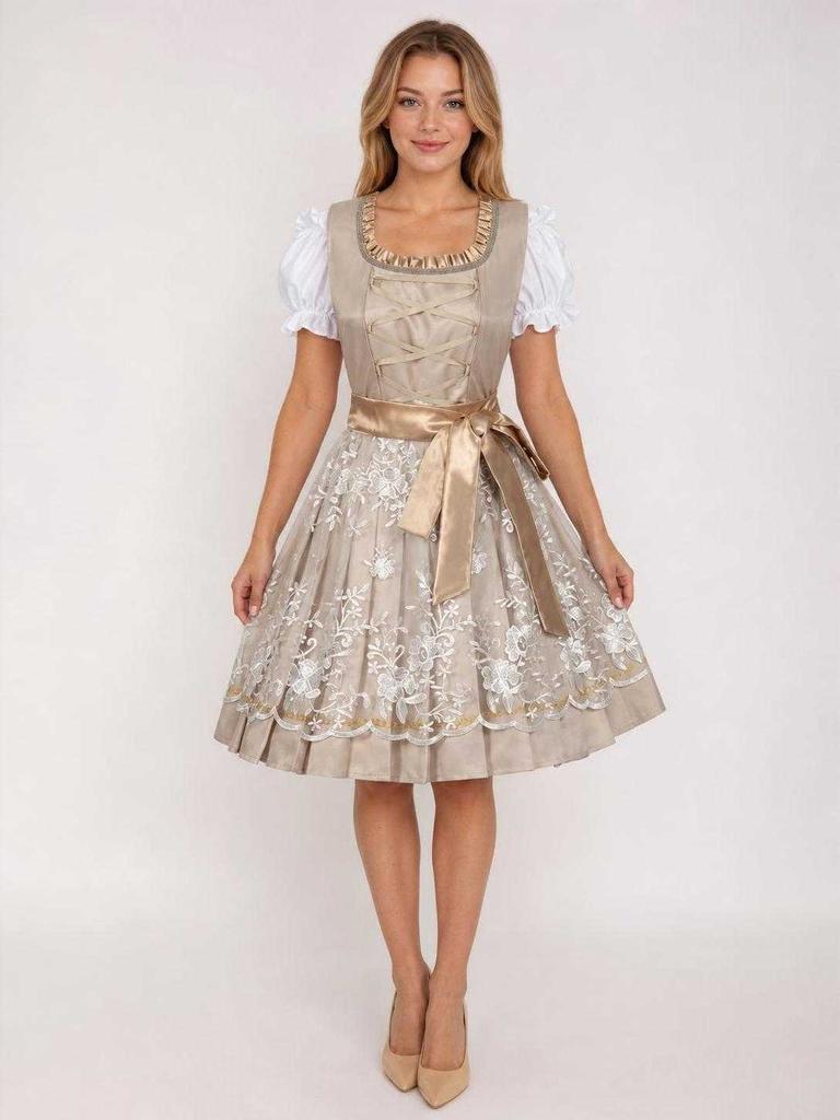 Dirndl Dress with Apron for Halloween and Oktoberfest