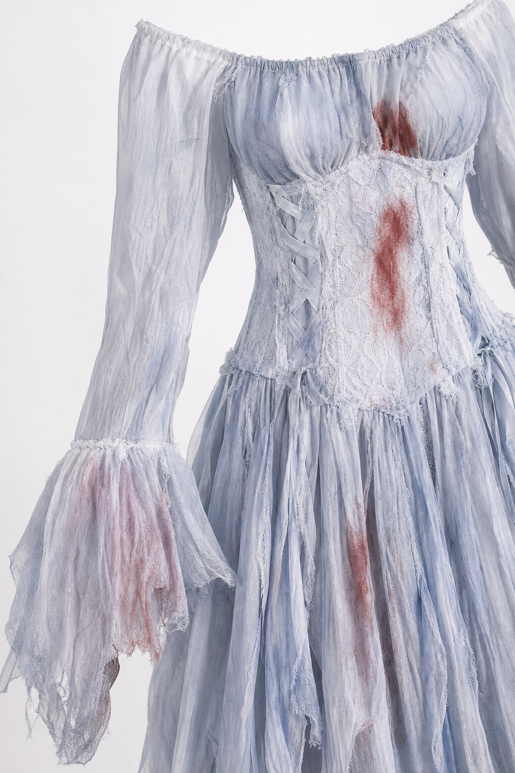Ghost Bride Costume with Long Sleeves for Halloween