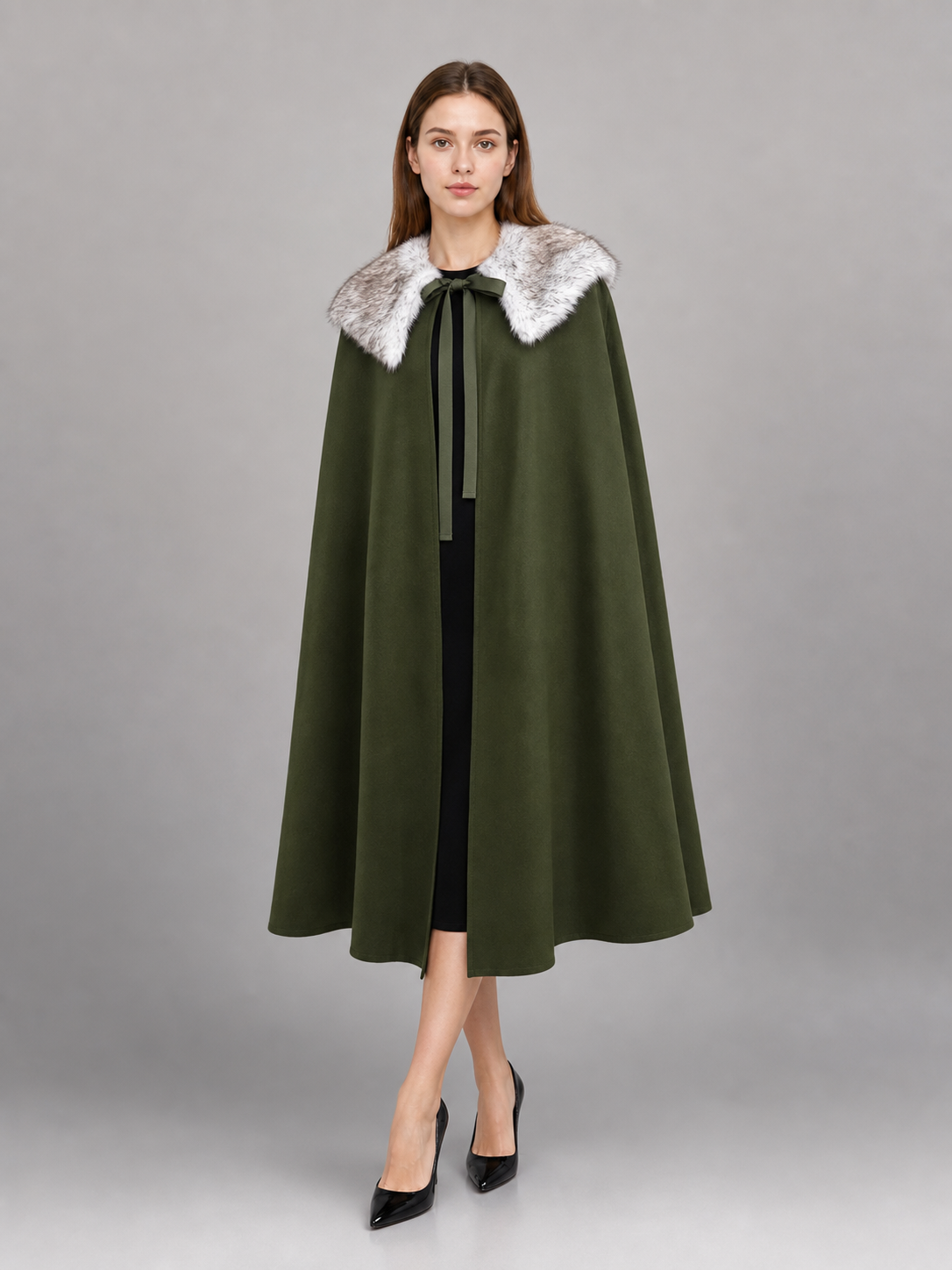 Dark Green Hooded Carnival Cloak