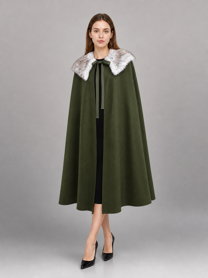 Dark Green Hooded Carnival Cloak