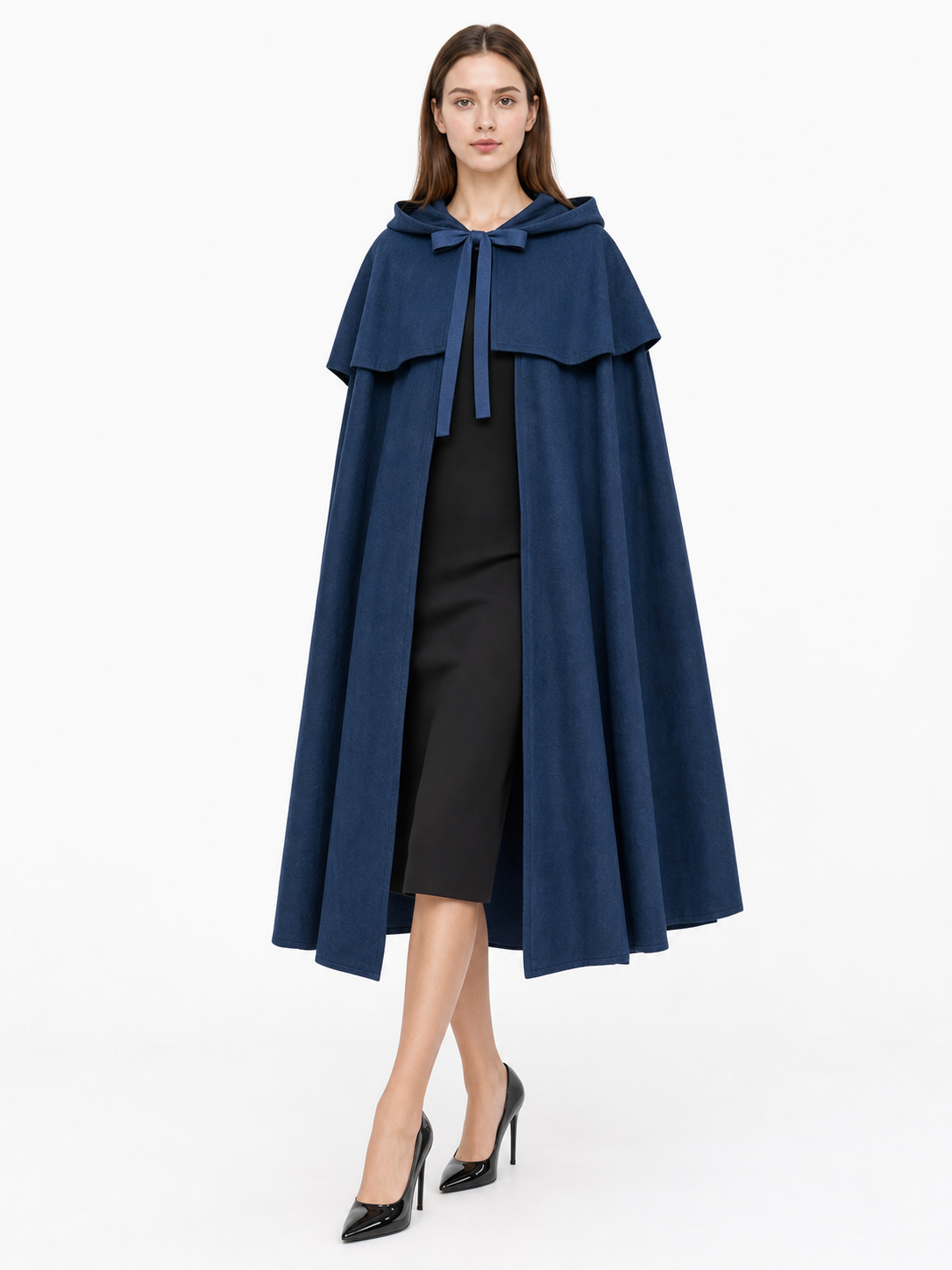 Dark Blue Hooded Carnival Cloak
