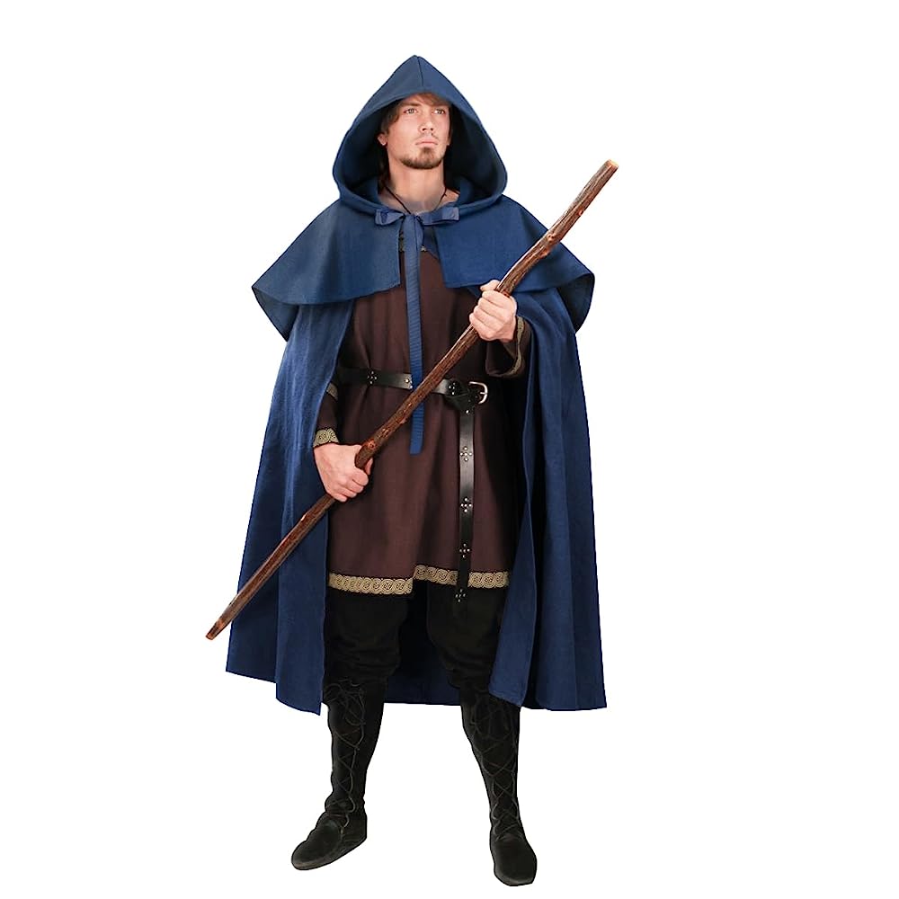 Dark Blue Hooded Carnival Cloak