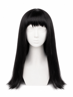 Long Wig with Straight Hair and Blunt Bangs