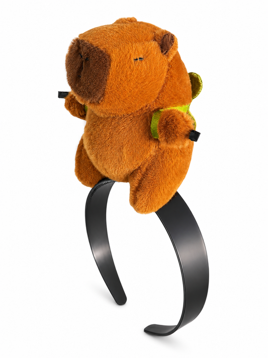 Carnival headband with a capybara in a turtle style