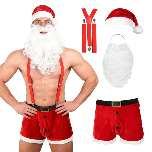 Carnival Santa Hat with Beard and Shorts