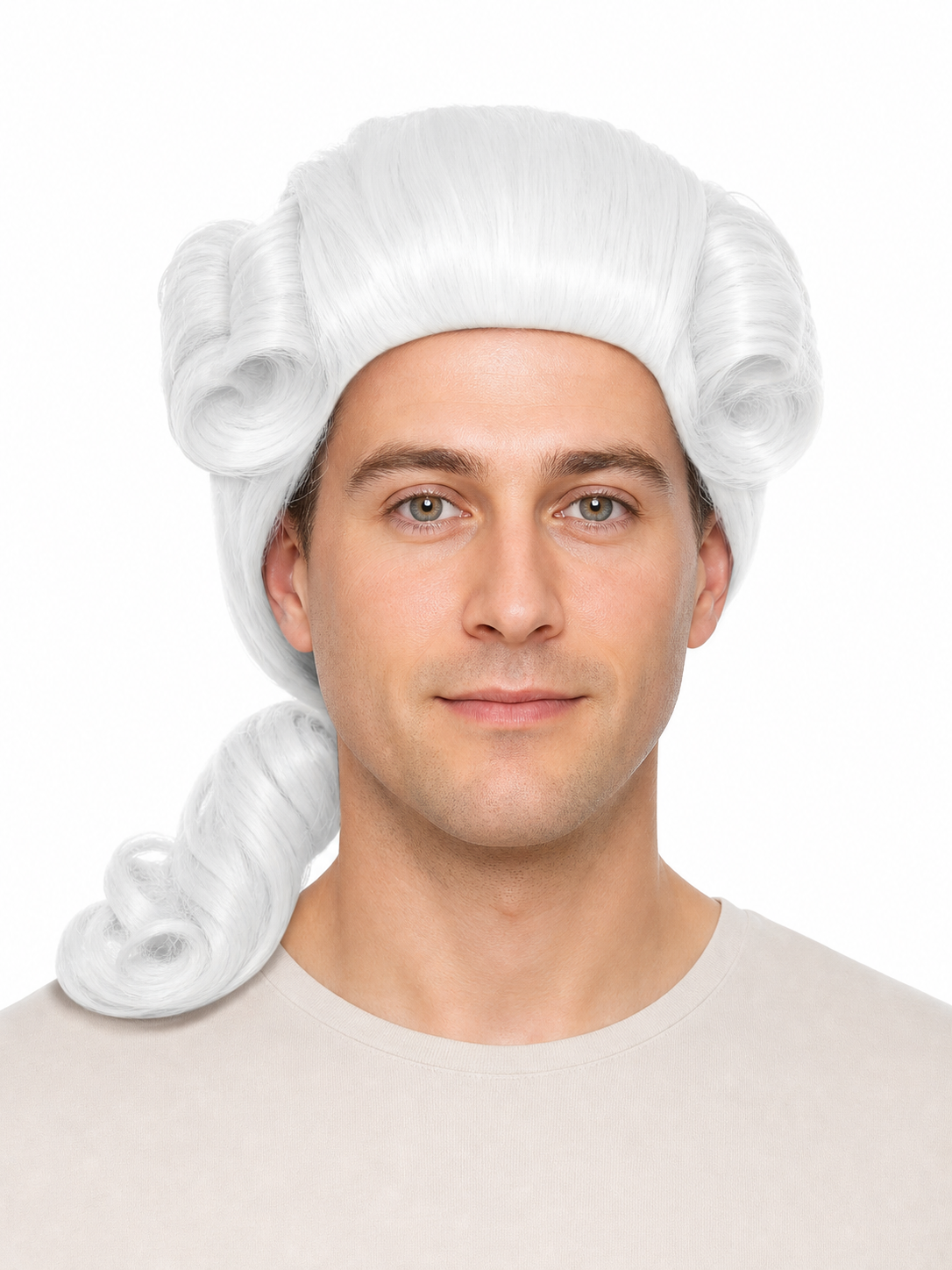 White Colonial-Style Costume Wig