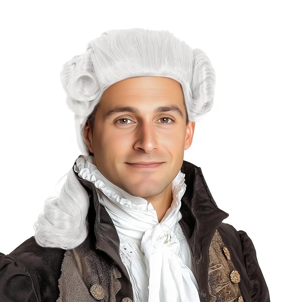 White Colonial-Style Costume Wig