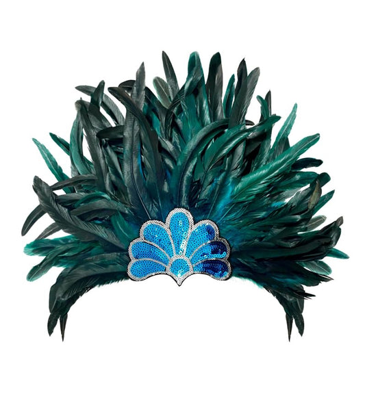 Carnival Headpiece with Blue Feathers