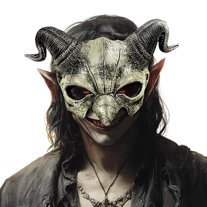 Demonic Half Mask for Halloween, Cosplay, and Photo Shoots
