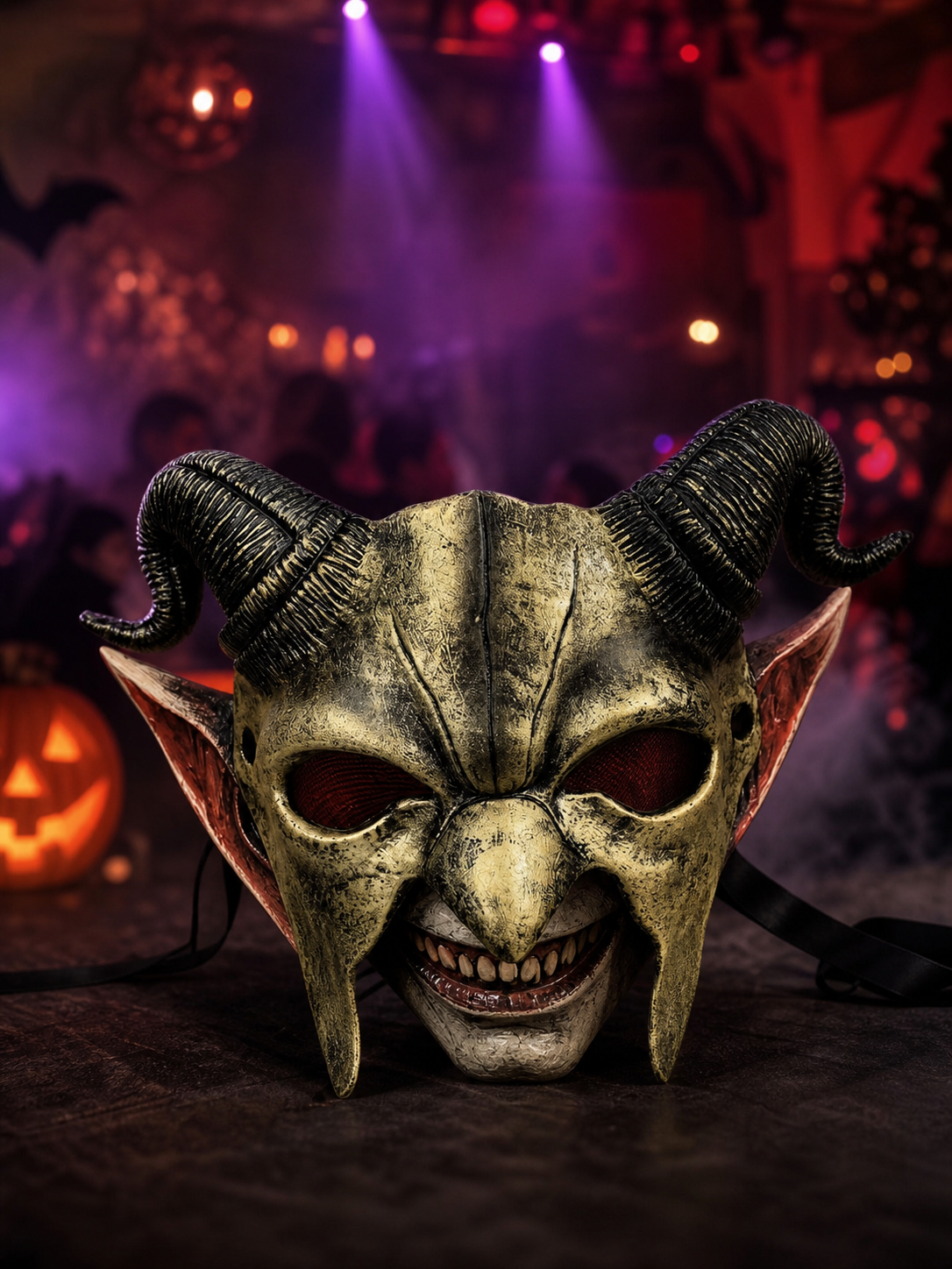 Demonic half mask for Halloween and cosplay