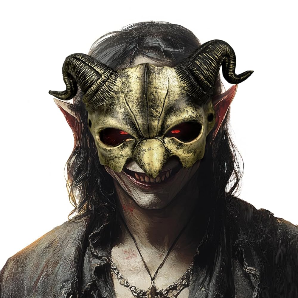 Demonic half mask for Halloween and cosplay